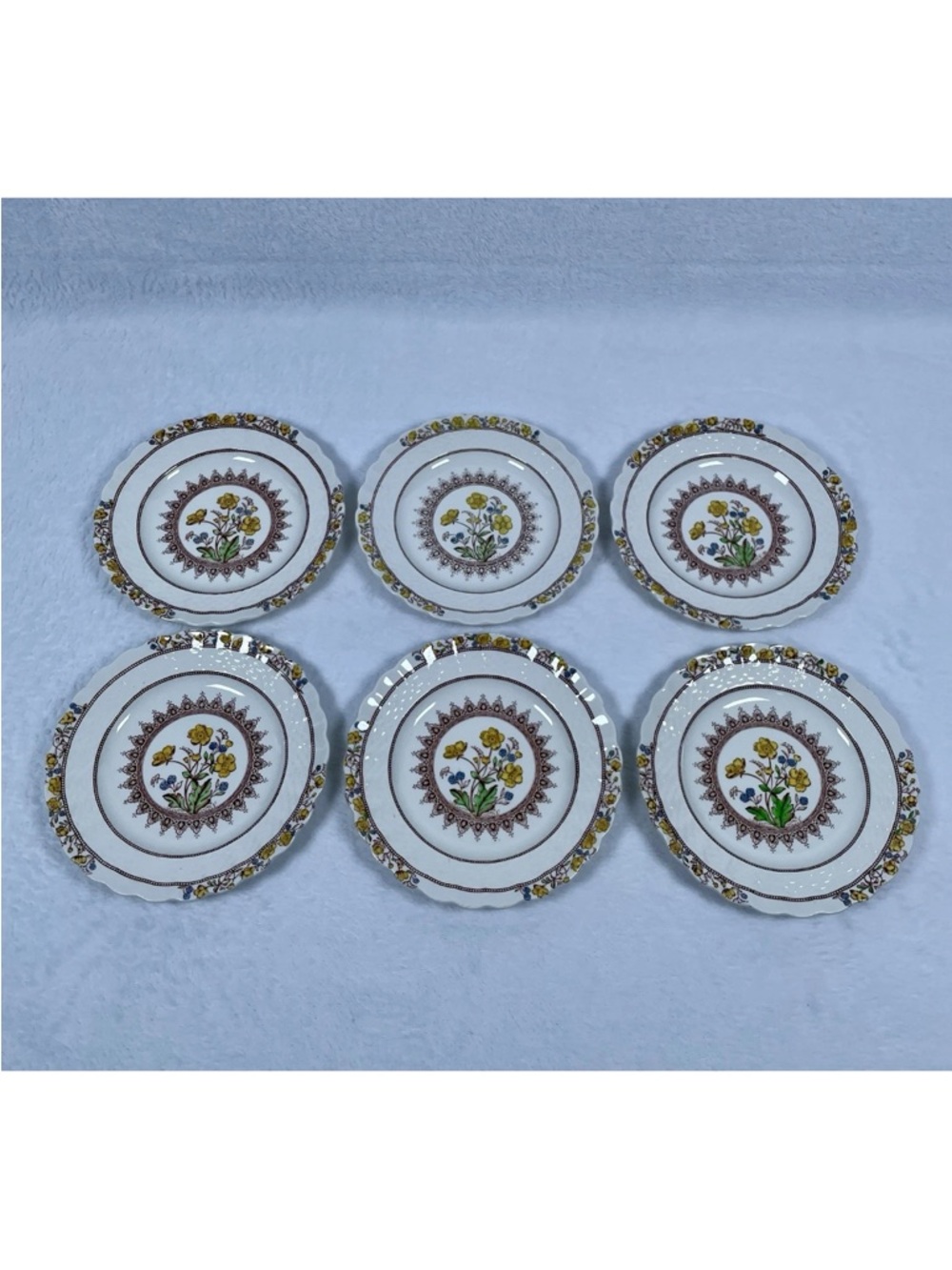 LOT 6 Copeland Spode BUTTERCUP Dessert/Bread & Butter Plates 6.5” OLD BACKSTAMP
